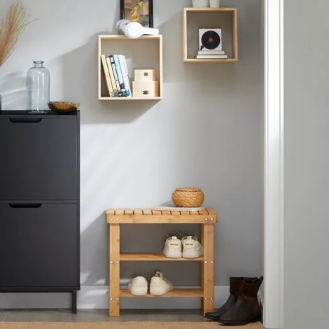 SoBuy Portascarpe, Scarpiera Da Ingresso, Bambù, ,Anti-scivolo,FSR02-K-N, IT 6 SoBuy Portascarpe, Scarpiera Da Ingresso, Bambù, ,Anti-scivolo,FSR02-K-N, IT - immagine 4