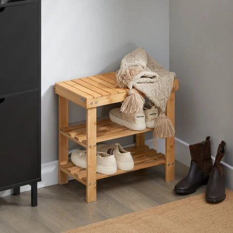 SoBuy Portascarpe, Scarpiera Da Ingresso, Bambù, ,Anti-scivolo,FSR02-K-N, IT 7 SoBuy Portascarpe, Scarpiera Da Ingresso, Bambù, ,Anti-scivolo,FSR02-K-N, IT - immagine 5