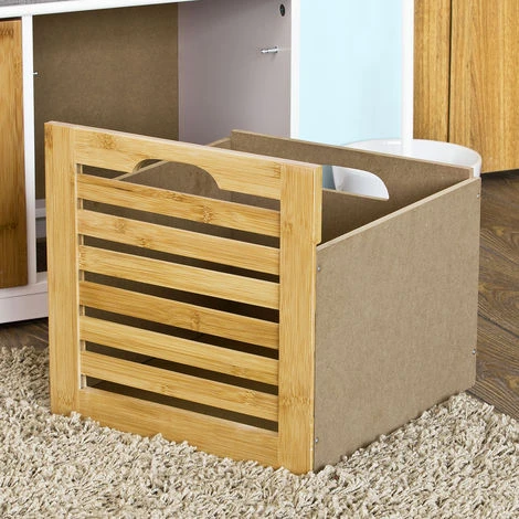 SoBuy Scarpiera Da Ingresso Panchina Con Cuscino E Cestini 2 Cestini Legno FSR23-K-WN 7 SoBuy Scarpiera Da Ingresso Panchina Con Cuscino E Cestini 2 Cestini Legno FSR23-K-WN - immagine 5