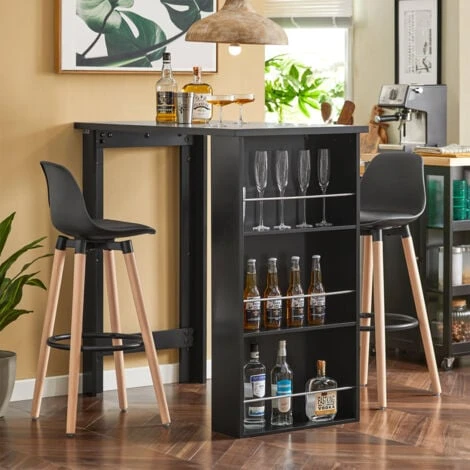 SoBuy Tavolo Alto Da Bar Moderni,Bancone Stile Bar,Tavolo Cucina Nero FWT17-SCH 5 SoBuy Tavolo Alto Da Bar Moderni,Bancone Stile Bar,Tavolo Cucina Nero FWT17-SCH - immagine 3
