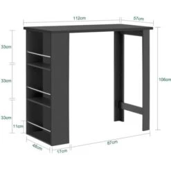SoBuy Tavolo Alto Da Bar Moderni,Bancone Stile Bar,Tavolo Cucina Nero FWT17-SCH 11 SoBuy Tavolo Alto Da Bar Moderni,Bancone Stile Bar,Tavolo Cucina Nero FWT17-SCH -Vendite HOMCOM || VIDAXL || Songmics 7450131 5