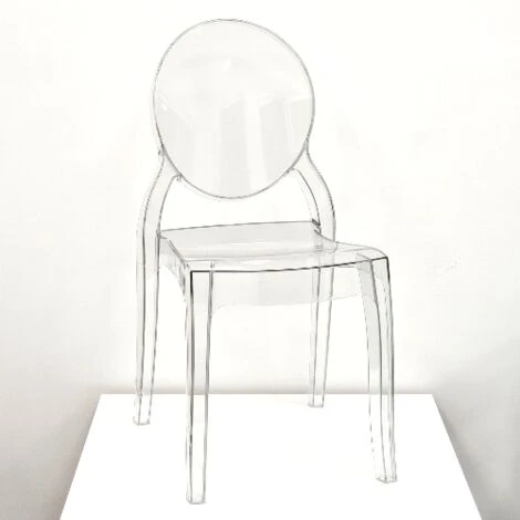 X 4 Sedia Trasparente In Policarbonato Impilabile Mod. Glass 4 X 4 Sedia Trasparente In Policarbonato Impilabile Mod. Glass - immagine 2