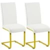 Yaheetech Set 2 Sedie Da Pranzo Moderne Cucina Ufficio In Ecopelle E Acciaio Cromato Bianco&oro -Vendite HOMCOM || VIDAXL || Songmics 75411663 1
