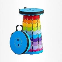 Sedia Pieghevole Per Esterni Sedile Portatile Da Campeggio Viaggio Famiglia All'aperto Arcobaleno Sgabello Pieghevole Telescopico Telescopico Portatile