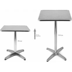 Tavolino Bar Bistrot Alto In Alluminio Quadrato 60x60x110cm Tavolo Da Giardino -Vendite HOMCOM || VIDAXL || Songmics 7609739 4