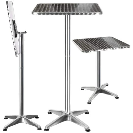 Tavolino Bar Bistrot Alto Pieghevole Alluminio Quadrato 60x60x110cm Tavolo Pub 3 Tavolino Bar Bistrot Alto Pieghevole Alluminio Quadrato 60x60x110cm Tavolo Pub