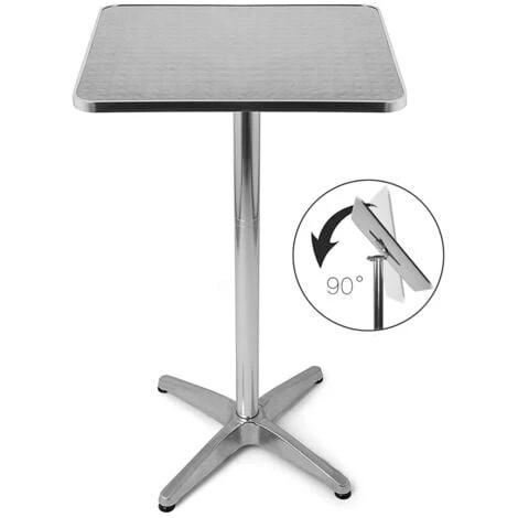 Tavolino Bar Bistrot Alto Pieghevole Alluminio Quadrato 60x60x110cm Tavolo Pub 4 Tavolino Bar Bistrot Alto Pieghevole Alluminio Quadrato 60x60x110cm Tavolo Pub - immagine 2