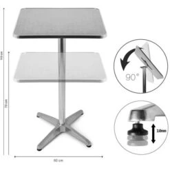 Tavolino Bar Bistrot Alto Pieghevole Alluminio Quadrato 60x60x110cm Tavolo Pub 9 Tavolino Bar Bistrot Alto Pieghevole Alluminio Quadrato 60x60x110cm Tavolo Pub -Vendite HOMCOM || VIDAXL || Songmics 7609749 3