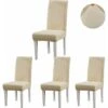 Coprisedie Con Schienale 2Pezzi, Coprisedia Elasticizzati Con Schienale, Jacquard Coprisedia Lavabile Moderno Copri Sedia Per Moderna Sala Da Pranzo Hotel Ristorante--beige -Vendite HOMCOM || VIDAXL || Songmics 76181340 1