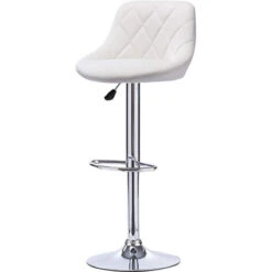 2 Pezzi Sgabello Alto Sgabelli Da Bar Con Base Robusta Bianco -Vendite HOMCOM || VIDAXL || Songmics 76183733 5