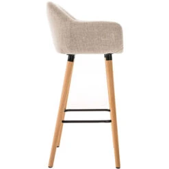 Sgabelli Bar X 2,Sedia Da Bar ,Sedie Da Cucina,Sgabello Lounge Con Schienale E Braccioli,Grant High Bar Chair,Beige -Vendite HOMCOM || VIDAXL || Songmics 76375079 3