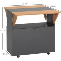 HOMCOM Tavolo Pieghevole Salvaspazio Per 4 Persone Max Con 4 Ruote, Ripiano Nascosto E Armadietto Con Ante, 70x83x75 Cm 9 HOMCOM Tavolo Pieghevole Salvaspazio Per 4 Persone Max Con 4 Ruote, Ripiano Nascosto E Armadietto Con Ante, 70x83x75 Cm -Vendite HOMCOM || VIDAXL || Songmics 76985379 3