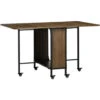 HOMCOM Tavolo Pieghevole Con 6 Ruote E Mensola Stile Industriale In Legno E Metallo, Marrone Chiaro 2 HOMCOM Tavolo Pieghevole Con 6 Ruote E Mensola Stile Industriale In Legno E Metallo, Marrone Chiaro -Vendite HOMCOM || VIDAXL || Songmics 76985394 1