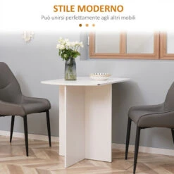 HOMCOM Tavolo Da Pranzo Pieghevole Salvaspazio In Legno, 90x60x74cm, Bianco -Vendite HOMCOM || VIDAXL || Songmics 77066545 4