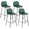 HOMCOM Set 4 Sgabelli Alti Con Poggiapiedi Per Cucina E Bar, In Poliestere Vellutato, Acciaio E Gommapiuma, 40x45.5x94 Cm -Vendite HOMCOM || VIDAXL || Songmics 77066845 1
