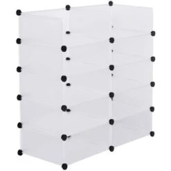4331173cm 10 Strati Di Cartone Di Plastica PP Armadio Di Plastica Per La Memorizzazione Di Scarpe, Vestiti O Giocattoli Trasparente Smerigliato -Vendite HOMCOM || VIDAXL || Songmics 79323700 4