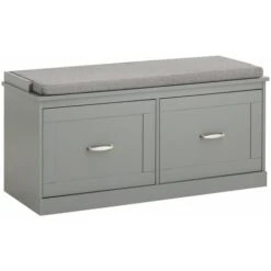 SoBuy Scarpiera Con Seduta Panca Con Vano Portaoggetti Panca Per Ingresso Scarpiera Cassettiera 98x37x49cm FSR131-HG