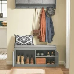 SoBuy Scarpiera Con Seduta Panca Con Vano Portaoggetti Panca Per Ingresso Scarpiera Cassettiera 98x37x49cm FSR131-HG -Vendite HOMCOM || VIDAXL || Songmics 79368435 3