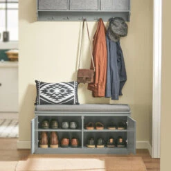 SoBuy Scarpiera Con Seduta Panca Con Vano Portaoggetti Panca Per Ingresso Scarpiera Cassettiera 98x37x49cm FSR131-HG -Vendite HOMCOM || VIDAXL || Songmics 79368435 4