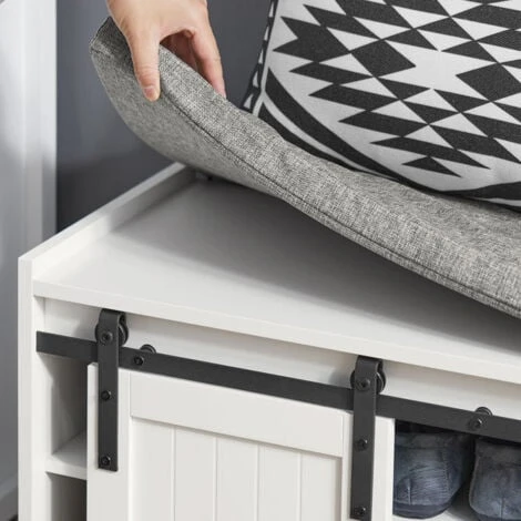 Scarpiera Con Seduta Panca Con Vano Contenitore Scarpiera Con Ante Scorrevoli 120x35x45cm FSR133-W SoBuy 6 Scarpiera Con Seduta Panca Con Vano Contenitore Scarpiera Con Ante Scorrevoli 120x35x45cm FSR133-W SoBuy - immagine 4