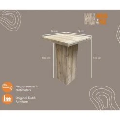 Wood4you - Tavolo Bar Ponteggio In Legno Con Gamba A Colonna 74x74 Cm -Vendite HOMCOM || VIDAXL || Songmics 79597319 4
