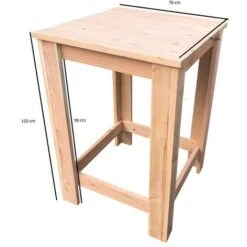 Wood4you - Tavolo Bar Tavolo Bar Finn Douglas 76x76 Cm -Vendite HOMCOM || VIDAXL || Songmics 79597464 3