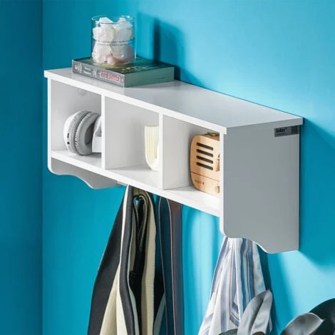 SoBuy Portachiavi Da Parete Appendichiavi Appendiabiti Mensola Da Bagno L60cm Bianco FRG48-W 6 SoBuy Portachiavi Da Parete Appendichiavi Appendiabiti Mensola Da Bagno L60cm Bianco FRG48-W - immagine 4