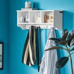 SoBuy Portachiavi Da Parete Appendichiavi Appendiabiti Mensola Da Bagno L60cm Bianco FRG48-W 11 SoBuy Portachiavi Da Parete Appendichiavi Appendiabiti Mensola Da Bagno L60cm Bianco FRG48-W -Vendite HOMCOM || VIDAXL || Songmics 7986049 5