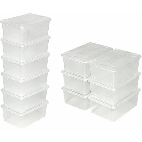 Set Di 6 Contenitori Per Scarpe, 33x23x12cm - Contenitori Per Armadi, Scatole Armadio, Scatole Scarpe 5 Set Di 6 Contenitori Per Scarpe, 33x23x12cm - Contenitori Per Armadi, Scatole Armadio, Scatole Scarpe - immagine 3