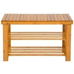 Scarpiera Con 2 Ripiani Con Panca In Bambù 70 X 28 X 45,5 Cm - Scarpiera Armadio, Armadio Scarpiera, Scarpiera Design -Vendite HOMCOM || VIDAXL || Songmics 8008545 3