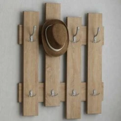 Appendiabiti Da Muro Quercia Attaccapanni Montaggio A Parete H79xl64xP4 Cm