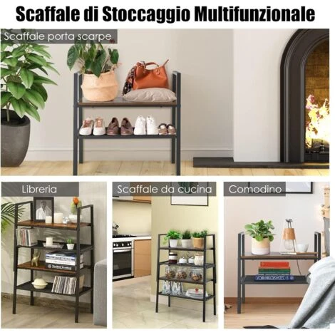 COSTWAY Scaffale Di Stoccaggio A 2 Livelli, Scaffale Impilabile Con Rete Metallica, Scaffale Compatto E Multiuso Per Soggiorno Camera Da Letto Ingresso, Carico Massimo: 30kg (2 Pezzi) 4 COSTWAY Scaffale Di Stoccaggio A 2 Livelli, Scaffale Impilabile Con Rete Metallica, Scaffale Compatto E Multiuso Per Soggiorno Camera Da Letto Ingresso, Carico Massimo: 30kg (2 Pezzi) - immagine 2
