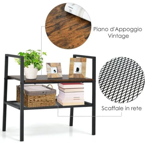 COSTWAY Scaffale Di Stoccaggio A 2 Livelli, Scaffale Impilabile Con Rete Metallica, Scaffale Compatto E Multiuso Per Soggiorno Camera Da Letto Ingresso, Carico Massimo: 30kg (2 Pezzi) 6 COSTWAY Scaffale Di Stoccaggio A 2 Livelli, Scaffale Impilabile Con Rete Metallica, Scaffale Compatto E Multiuso Per Soggiorno Camera Da Letto Ingresso, Carico Massimo: 30kg (2 Pezzi) - immagine 4