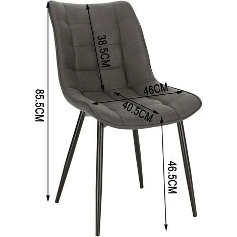 WOLTU 6x Sedie Da Pranzo Tessuto Di Leathaire Seduta E Schienale Cucina Ristorante Marrone Scuro 5 WOLTU 6x Sedie Da Pranzo Tessuto Di Leathaire Seduta E Schienale Cucina Ristorante Marrone Scuro - immagine 3