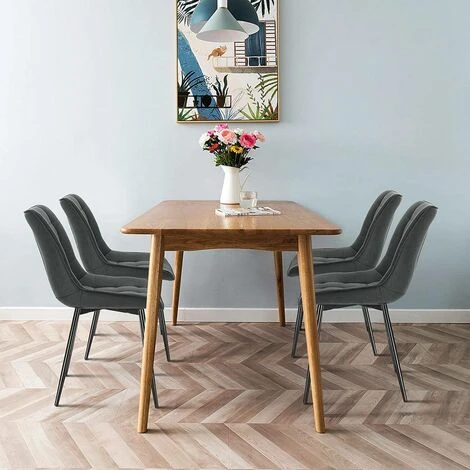 WOLTU 6x Sedie Da Pranzo Tessuto Di Leathaire Seduta E Schienale Cucina Ristorante Grigio Scuro 4 WOLTU 6x Sedie Da Pranzo Tessuto Di Leathaire Seduta E Schienale Cucina Ristorante Grigio Scuro - immagine 2