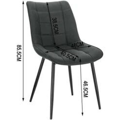 WOLTU 6x Sedie Da Pranzo Tessuto Di Leathaire Seduta E Schienale Cucina Ristorante Grigio Scuro 9 WOLTU 6x Sedie Da Pranzo Tessuto Di Leathaire Seduta E Schienale Cucina Ristorante Grigio Scuro -Vendite HOMCOM || VIDAXL || Songmics 80878809 3