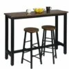 WOLTU Tavolo Da Bar Con 2 Sgabelli Alti Set Mobili Da Bar Rettangolare Bancone Legno Colore Di Faggio+nero 2 WOLTU Tavolo Da Bar Con 2 Sgabelli Alti Set Mobili Da Bar Rettangolare Bancone Legno Colore Di Faggio+nero -Vendite HOMCOM || VIDAXL || Songmics 80878942 1