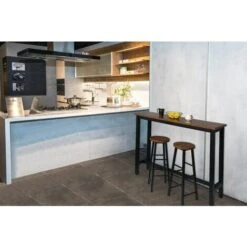 WOLTU Tavolo Da Bar Con 2 Sgabelli Alti Set Mobili Da Bar Rettangolare Bancone Legno Colore Di Faggio+nero -Vendite HOMCOM || VIDAXL || Songmics 80878942 3