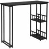 WOLTU Tavolo Da Bar Alto Con Mensole Bancone Da Casa In Metallo E Legno Nero 1 WOLTU Tavolo Da Bar Alto Con Mensole Bancone Da Casa In Metallo E Legno Nero -Vendite HOMCOM || VIDAXL || Songmics 80879026 1