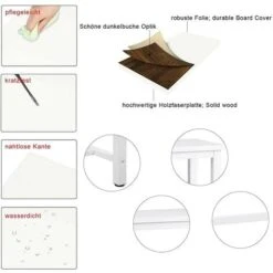 WOLTU Tavolo Da Bar Rettangolare Alto Tavolino Bancone Per Cucina Metallo Legno Bianco 10 WOLTU Tavolo Da Bar Rettangolare Alto Tavolino Bancone Per Cucina Metallo Legno Bianco -Vendite HOMCOM || VIDAXL || Songmics 80879092 4