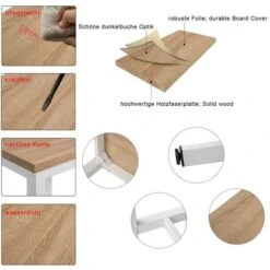 WOLTU Tavolo Bar 140 CM Da Pranzo Cucina In Metallo E Legno Tavolino Caffè Alto Rovere+bianco 9 WOLTU Tavolo Bar 140 CM Da Pranzo Cucina In Metallo E Legno Tavolino Caffè Alto Rovere+bianco -Vendite HOMCOM || VIDAXL || Songmics 80879096 3