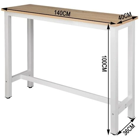 WOLTU Tavolo Bar 140 CM Da Pranzo Cucina In Metallo E Legno Tavolino Caffè Alto Rovere+bianco 6 WOLTU Tavolo Bar 140 CM Da Pranzo Cucina In Metallo E Legno Tavolino Caffè Alto Rovere+bianco - immagine 4