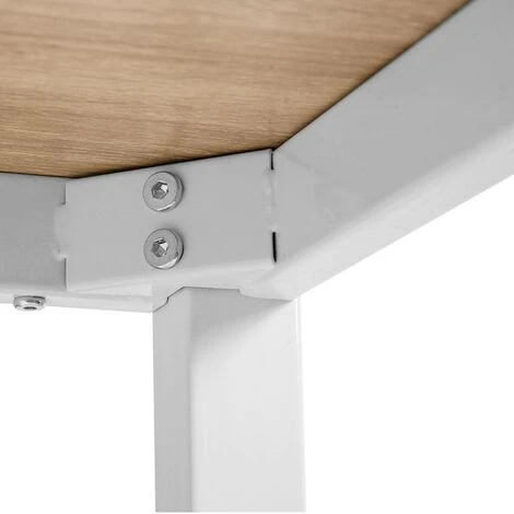 WOLTU Tavolo Bar 140 CM Da Pranzo Cucina In Metallo E Legno Tavolino Caffè Alto Rovere+bianco 7 WOLTU Tavolo Bar 140 CM Da Pranzo Cucina In Metallo E Legno Tavolino Caffè Alto Rovere+bianco - immagine 5