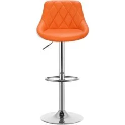 WOLTU 1 Pz Sgabello Da Bar Sedia Cucina Imbottita Girevole In Metallo E Ecopelle Arancione+Bianco -Vendite HOMCOM || VIDAXL || Songmics 80879191 4