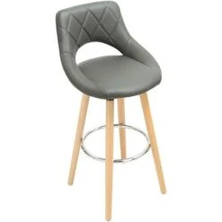 WOLTU Sgabello Da Bar Per Cucina Ristorante Con Poggiapiedi Gambe Legno Massello Grigio -Vendite HOMCOM || VIDAXL || Songmics 80879553 5