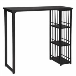 WOLTU Tavolo Bar Bancone Da Bar 3 Mensole Tavolo Da Pranzo Caffè Bistrò Cucina Nero