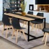 Tavolo Da Pranzo DOVER Per 6 Persone Con Fascia Centrale Nera Design Industriale 150 Cm -Vendite HOMCOM || VIDAXL || Songmics 81211807 1