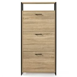 Scarpiera LUIS A 3 Ante Con Ripiano Superiore Dal Design Industriale -Vendite HOMCOM || VIDAXL || Songmics 81211839 3