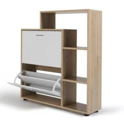 Scarpiera Bianca A 2 Ante Con Ripiano -Vendite HOMCOM || VIDAXL || Songmics 81211901 2