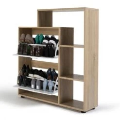 Scarpiera Bianca A 2 Ante Con Ripiano -Vendite HOMCOM || VIDAXL || Songmics 81211901 4